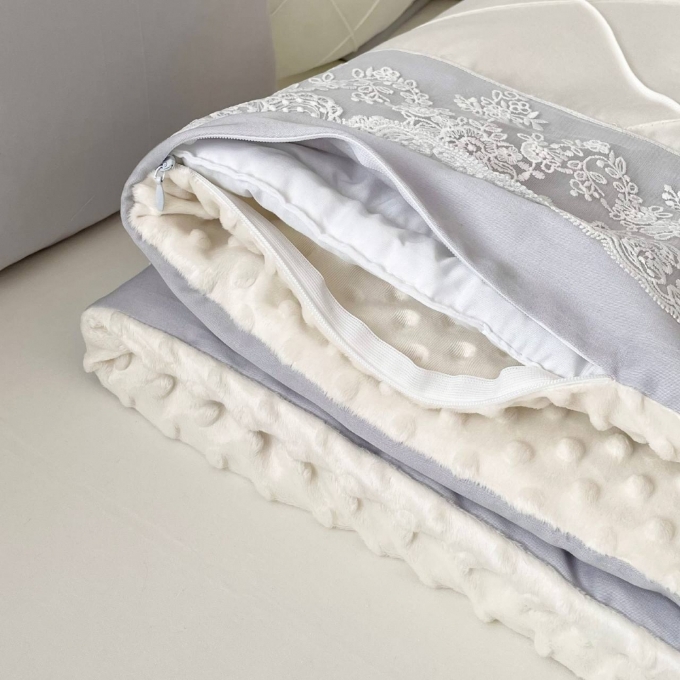 Set lenjerie Patut Copii Bebe 8 piese Classic Gri (11)